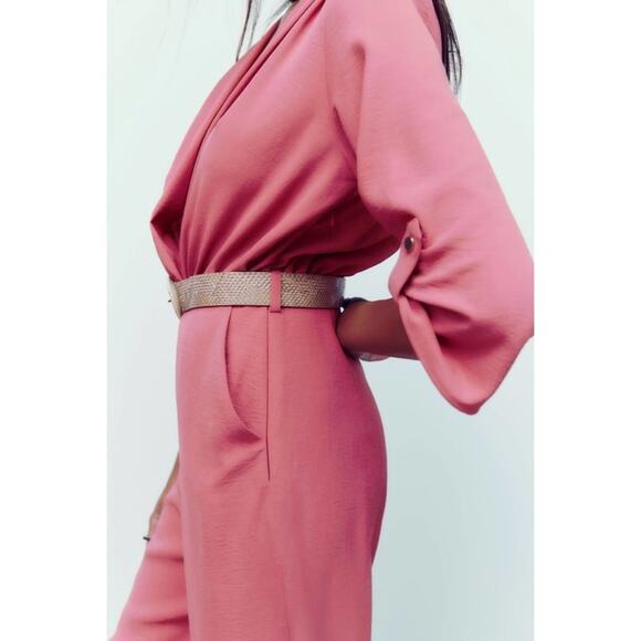 NWT ZARA BELTED WRAP JUMPSUIT - Picture 5 of 15